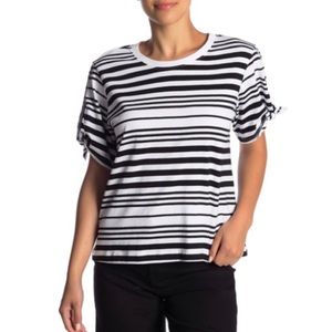 🌸 ABOUND Striped Tie Sleeve Tee Shirt